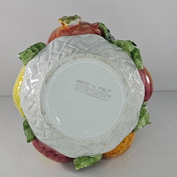 Vintage Horchow Italy Fruit Topiary Centerpiece Ceramic Porcelain *Chips* - Picture 7 of 11